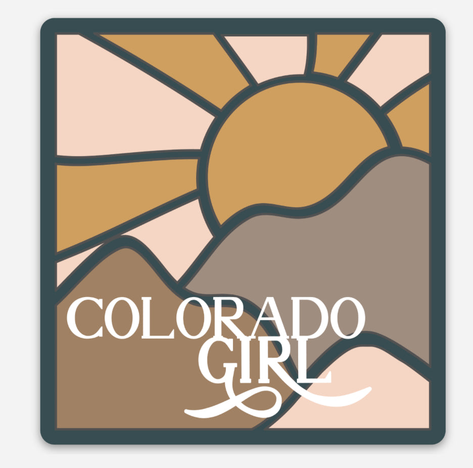 Colorado Girl Mountain Sunset Sticker