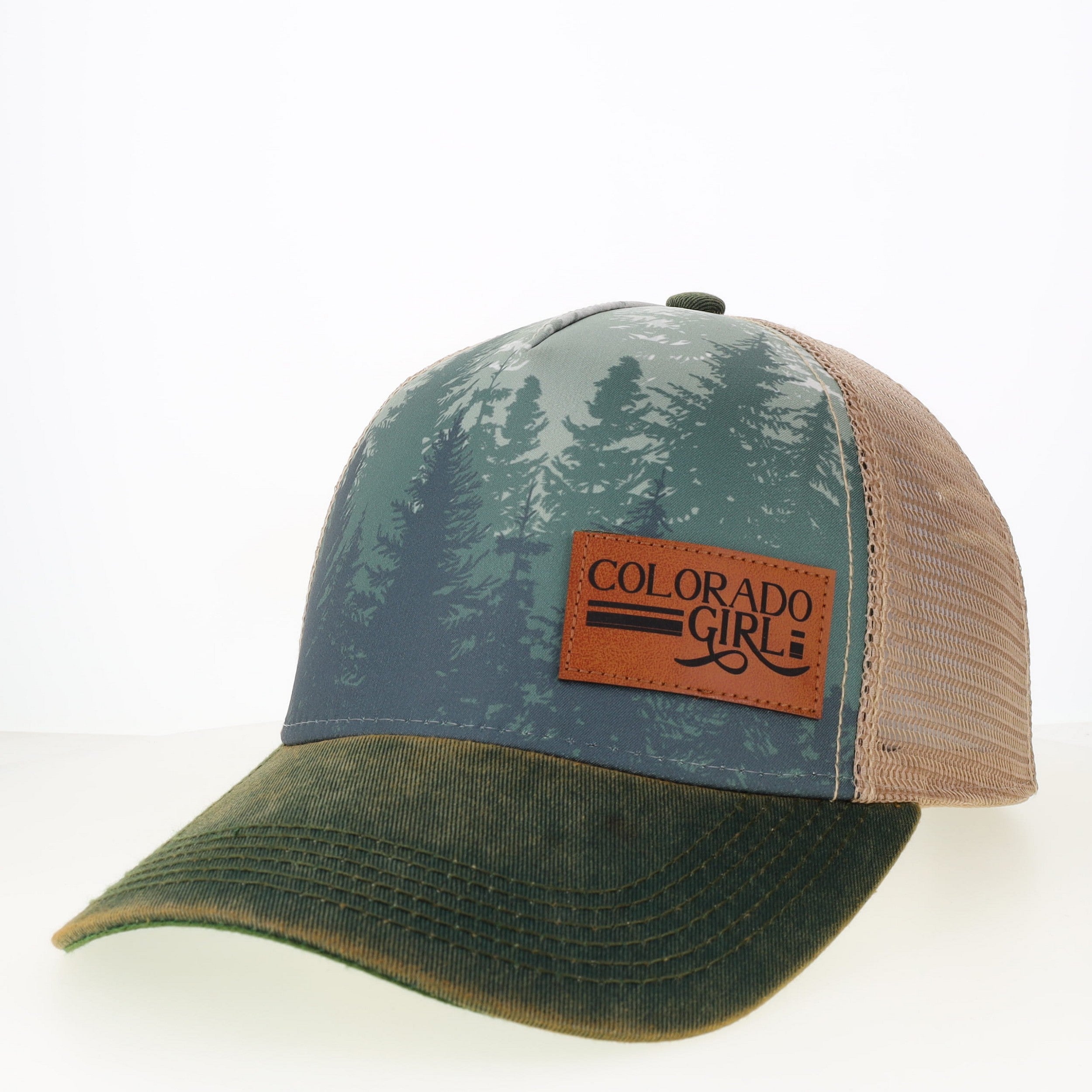 Leather Patch Mesh Trucker