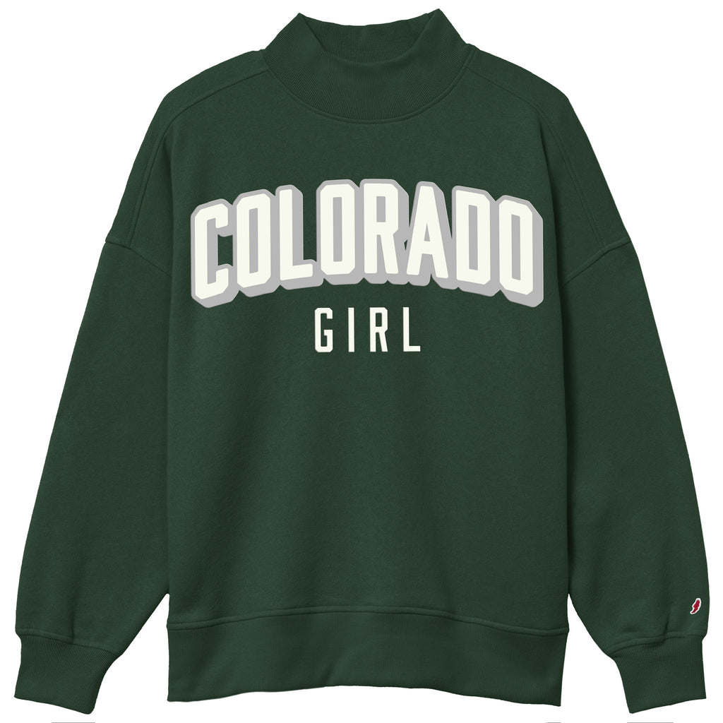 The Applique Reverse Fleece Mock