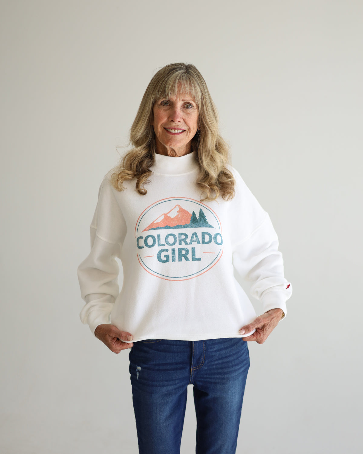 Colorado Girl Fleece Printed Mock