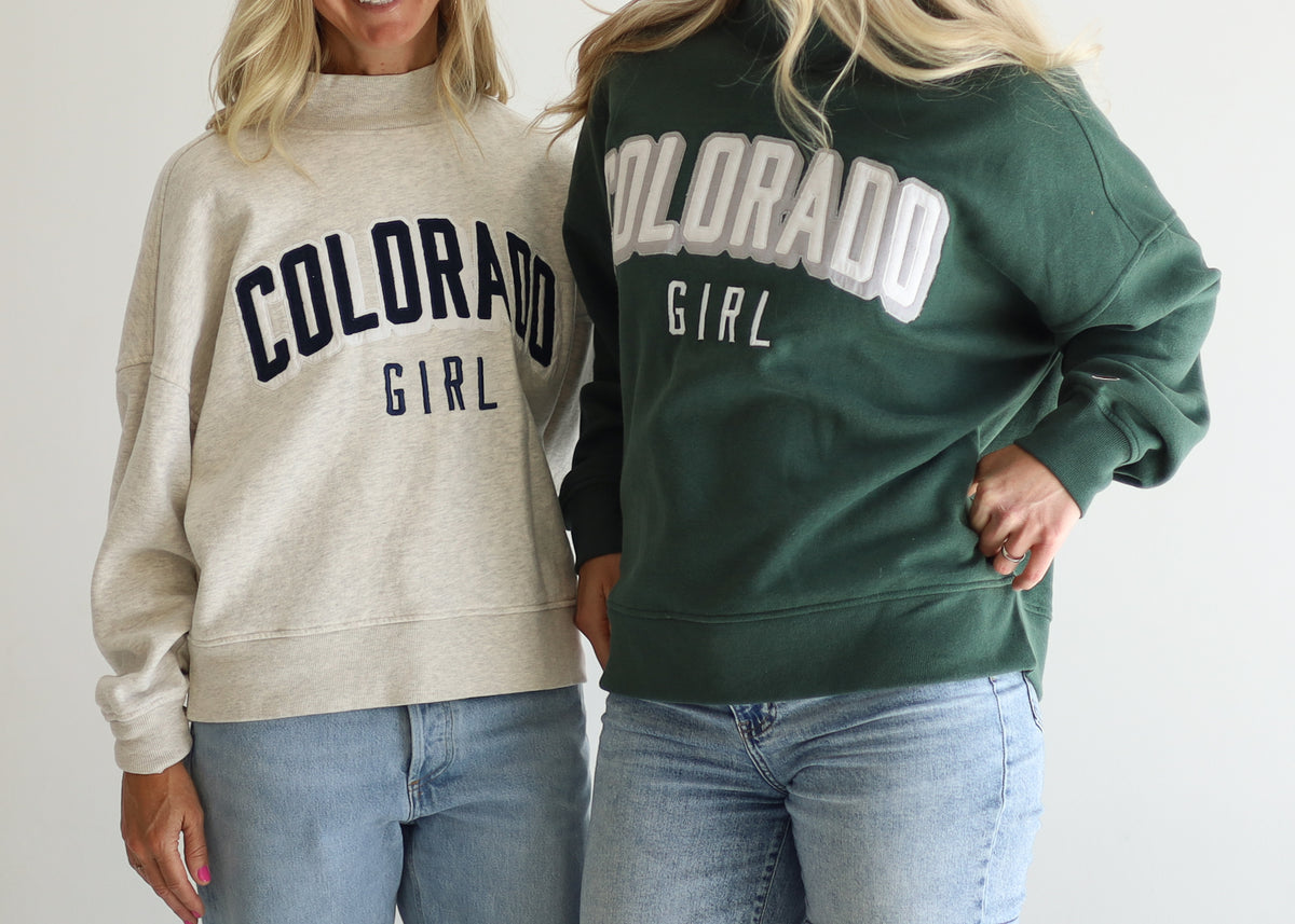 The Applique Reverse Fleece Mock