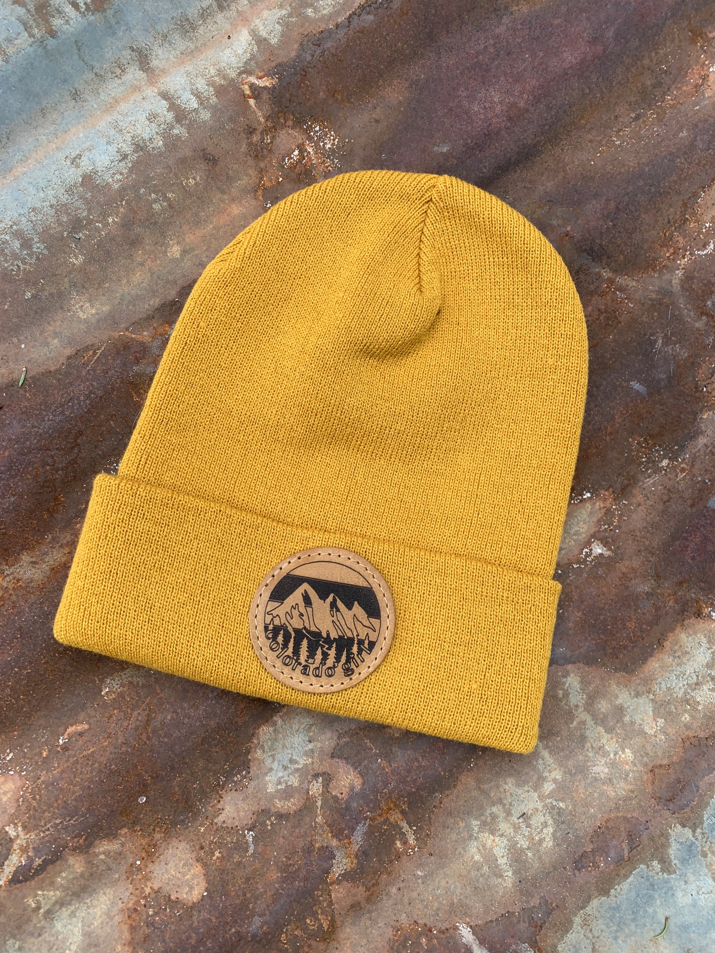 Colorado Girl Leather Patch Beanie