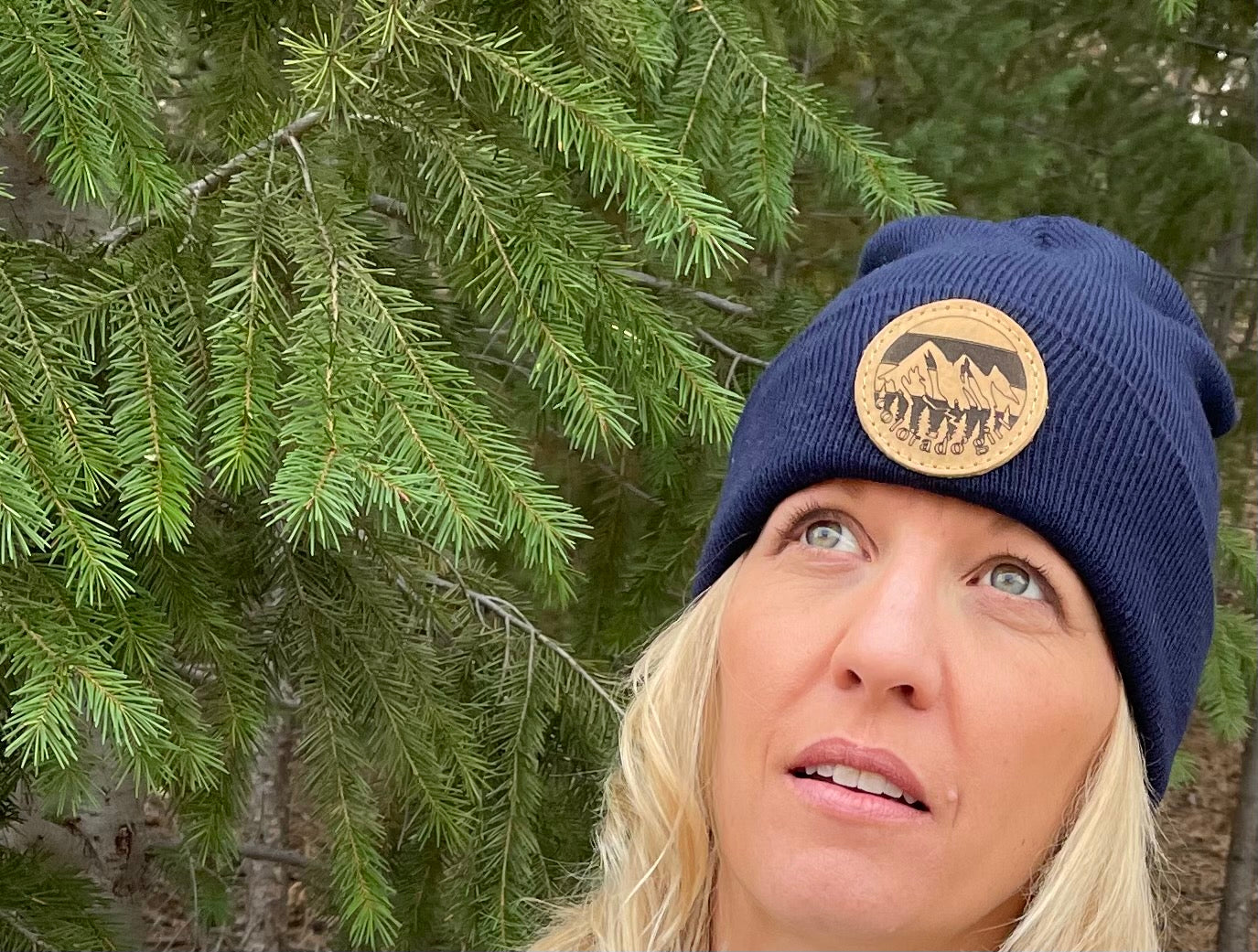Colorado Girl Leather Patch Beanie